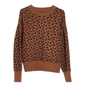 NWT Madewell Pleat Sleeve Dot Sweatshirt Size M
